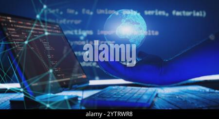 Project managers work new idea. Mobile app developer. Innovative startup project. Stock Photo
