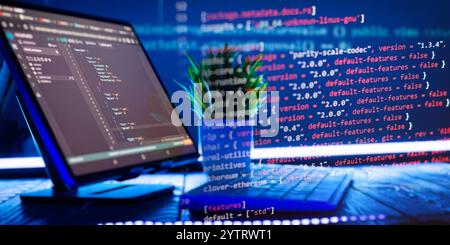 Digital technology industry concept development of programming and coding Stock Photo