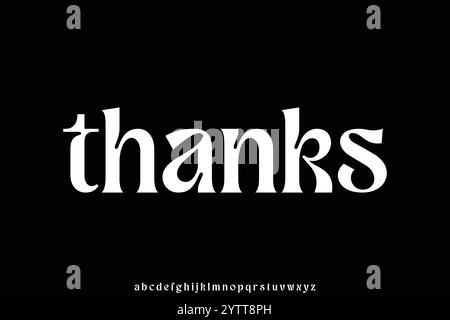 Unique modern trendy serif ink trap style alphabet display font vector Stock Vector