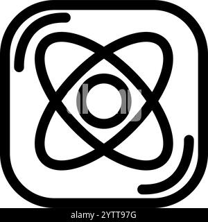 Modern UI UX - clean atom icon Stock Vector