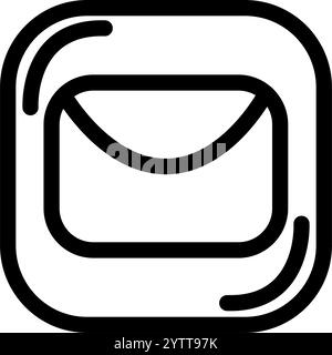 Modern UI UX - clean message and inbox icon Stock Vector
