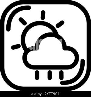 Modern UI UX - clean weather icon Stock Vector