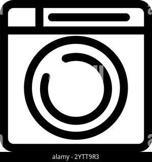 Bathroom washing machine - clean and modern bathroom icon Stock Vector