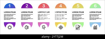 Business Values and Targets Infographic Design Template with Icons and Steps for Process diagram, Presentations, Workflow Layout, Banner, Flowchart, I Stock Vector