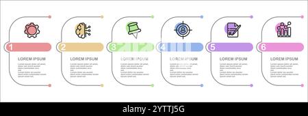 Business Values and Targets Infographic Design Template with Icons and Steps for Process diagram, Presentations, Workflow Layout, Banner, Flowchart, I Stock Vector