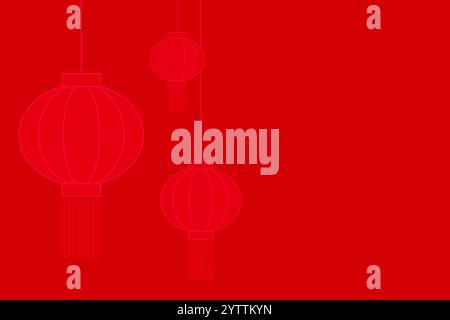 graphic background chinese lamp or  red color for vector illustration of lantern or lamp for chinese new year, moon festival, lunar new year. abstract Stock Vector