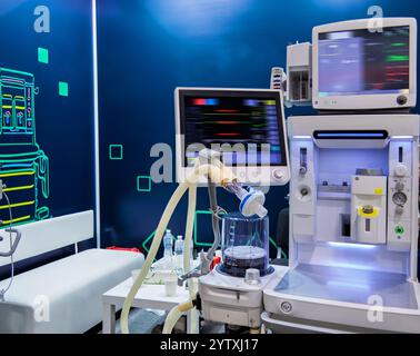 Resuscitation equipment Ventilator for long-term respiratory support. Stock Photo