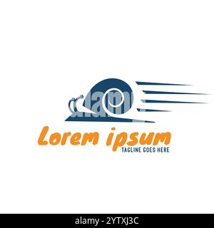 Simple Minimalist Quick Fast Gastropod Snail Slug Turbo Logo Design Vector Stock Vector