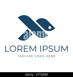 Simple Minimalist Clever Initial Letter F for Fish Icon Symbol Logo Design Vector Stock Vector