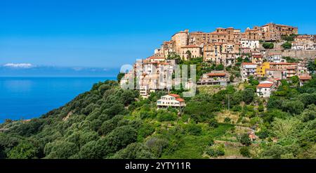 The beautiful village of Pisciotta, in the Cilento region of Campania. Italy. Stock Photo