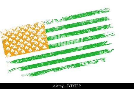 Stylized USA flag for Saint Patricks Day  Stock Vector