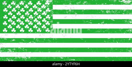 Stylized USA flag for Saint Patricks Day  Stock Vector
