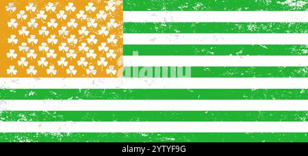 Stylized USA flag for Saint Patricks Day  Stock Vector