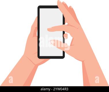 The person holding a smartphone vector illustration Stock Vector