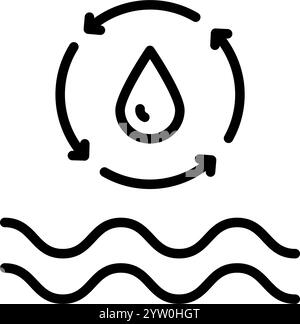 Filter water line icon. Osmosis and desalination. Filtration process. Potable water. Outline sign of filter water vector icons for web design isolated Stock Vector
