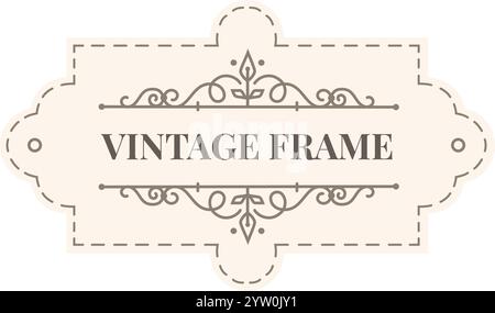 Vintage frame adorned with delicate floral ornaments, showcasing an elegant and classic design, perfect for enhancing various design projects and adding a touch of sophistication Stock Vector