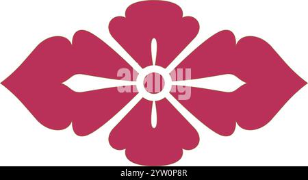 The Hanabishi Crest is a flower-like Japanese mon Stock Vector