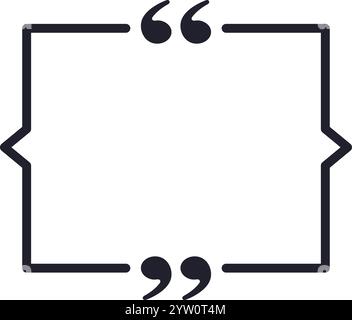 Rectangular speech bubble with quotation marks is waiting to be filled with important and inspiring quotes, thoughts, or dialogue, providing a platform for sharing ideas and expressing oneself Stock Vector