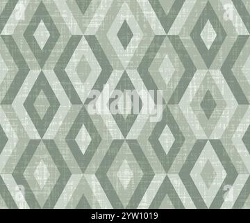Seamless vector pattern with textured rhombs, monochrome diamond shapes for textile, scrapbooking. Vector illustration Stock Vector