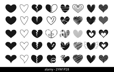 sketch silhouette broken heart icon flat Stock Vector Image & Art - Alamy