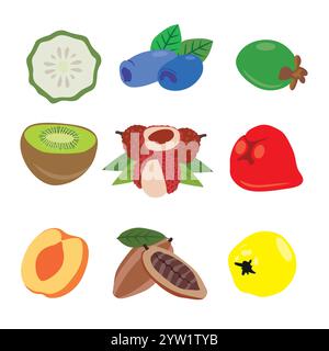 A Diverse Selection of Delicious Fresh Fruits Stock Vector