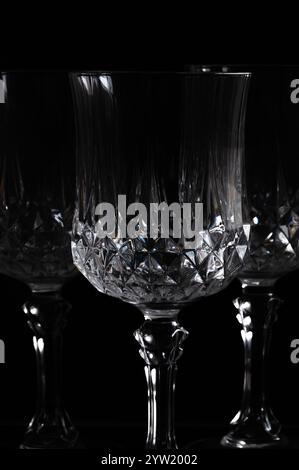 Wine glass / glasses on a black background with neon light painting Stock  Photo - Alamy