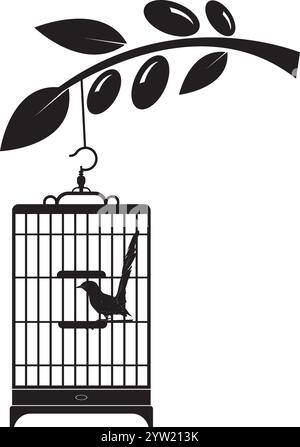 escape bird cage cartoon vector illustration Stock Vector Image & Art ...