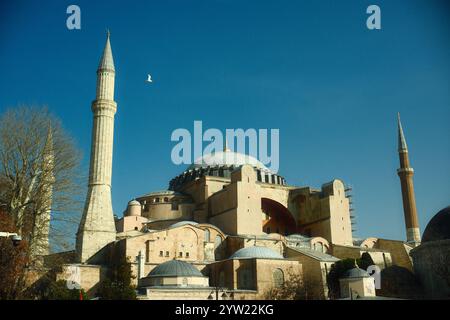 Sultanahmet, Istanbul, Turkey - November 30, 2024: The famous and iconic Hagia Sophia mosque, known for its Byzantine architecture and UNESCO heritage Stock Photo