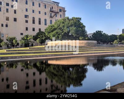 The grounds of the Oklahoma City National Memorial and Museum are located downtown where the Alfred P. Murrah Building was bombed on April 19, 1995. Stock Photo