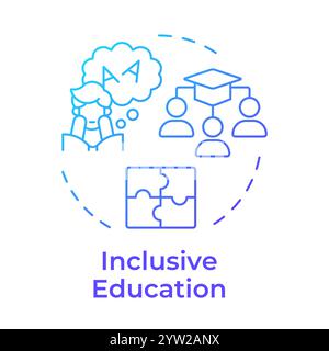 Inclusive education blue gradient concept icon Stock Vector