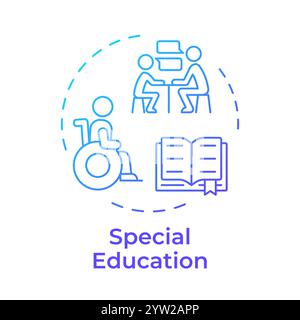 Special education blue gradient concept icon Stock Vector