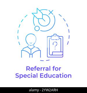Referral for special education blue gradient concept icon Stock Vector