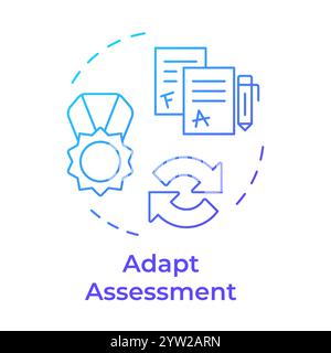 Adapt assessment blue gradient concept icon Stock Vector