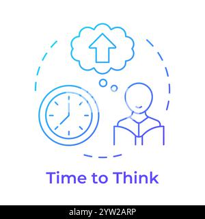 Time to think blue gradient concept icon Stock Vector