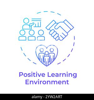 Positive learning environment, blue gradient concept icon Stock Vector
