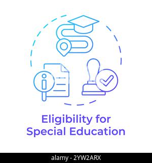 Eligibility for special education blue gradient concept icon Stock Vector