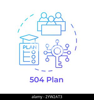504 plan blue gradient concept icon Stock Vector
