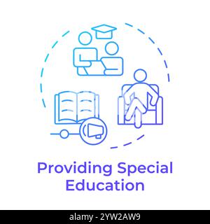Providing special education blue gradient concept icon Stock Vector