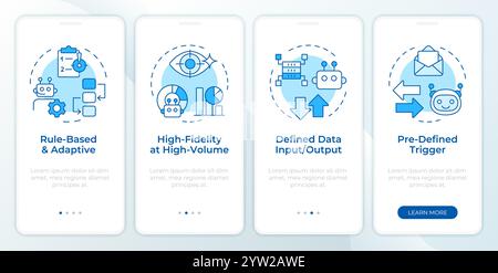 Criteria for RPA blue onboarding mobile app screen Stock Vector