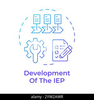Development of iep blue gradient concept icon Stock Vector