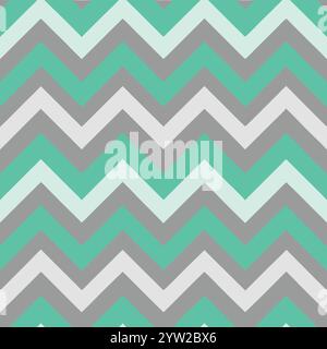 Mint green and grey seamless chevron pattern Stock Vector