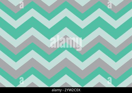 Mint green and grey seamless chevron pattern Stock Vector