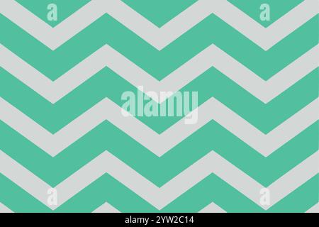 Mint green and grey seamless chevron pattern Stock Vector