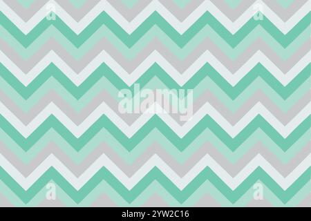 Mint green and grey seamless chevron pattern Stock Vector