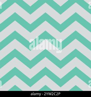 Mint green and grey seamless chevron pattern Stock Vector