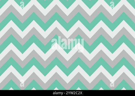 Mint green and grey seamless chevron pattern Stock Vector