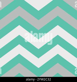 Mint green and grey seamless chevron pattern Stock Vector