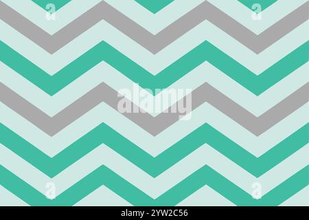 Mint green and grey seamless chevron pattern Stock Vector