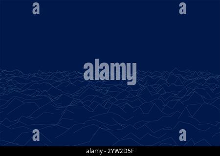 Background with irregular blue lines. Noise from lines. Vector illustration. Stock Vector