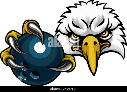 Eagle Hawk Bowling Ball Bald Eagles Mascot Stock Vector